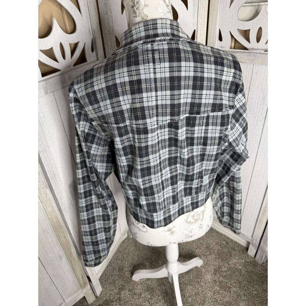 Tripp NYC Jacket Womens 2 Apx US Large Gray Black Plaid Cropped - Picture 2 of 6